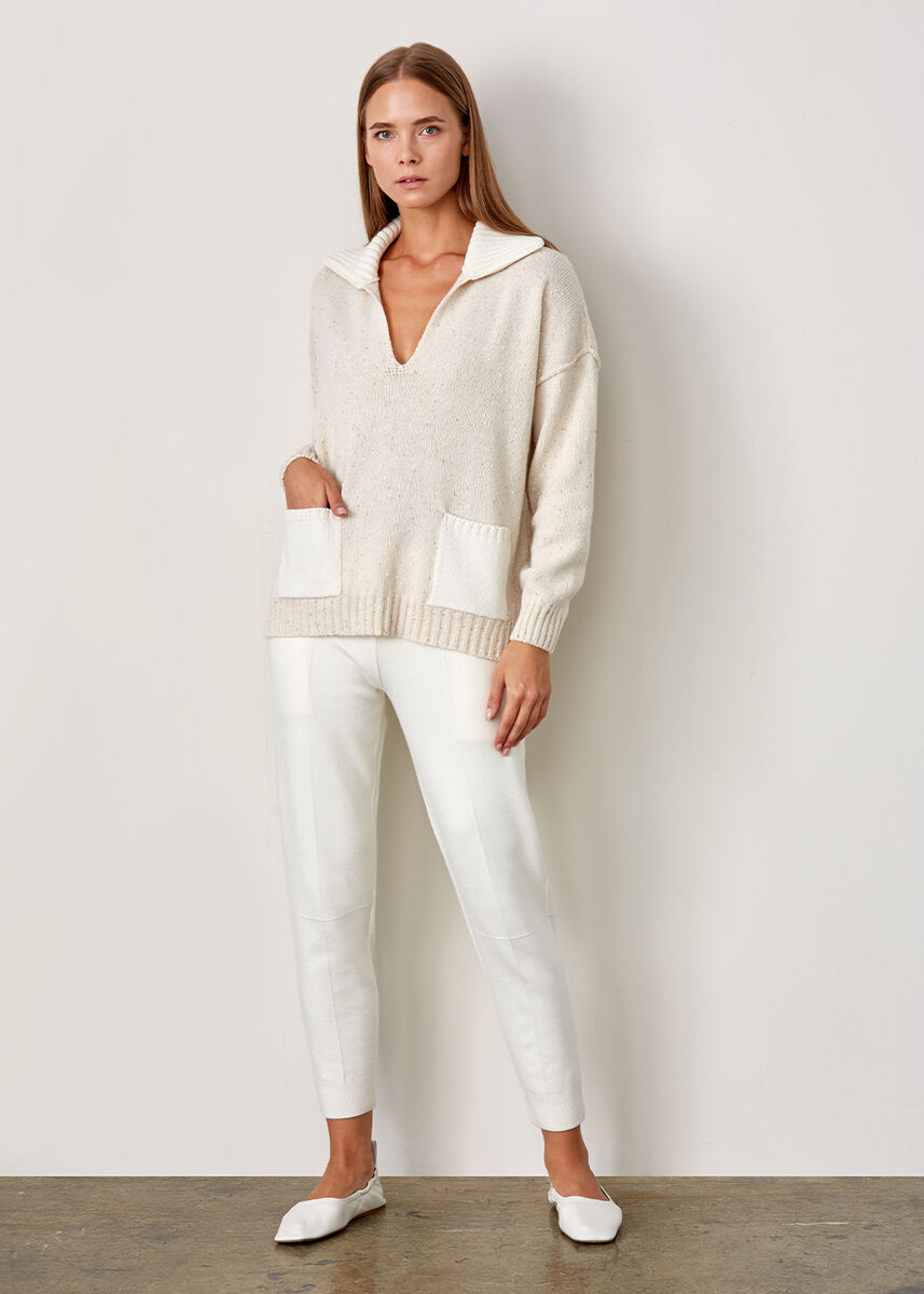 İtalyan İplik Triko Ekru Jogging Pantolon · 5