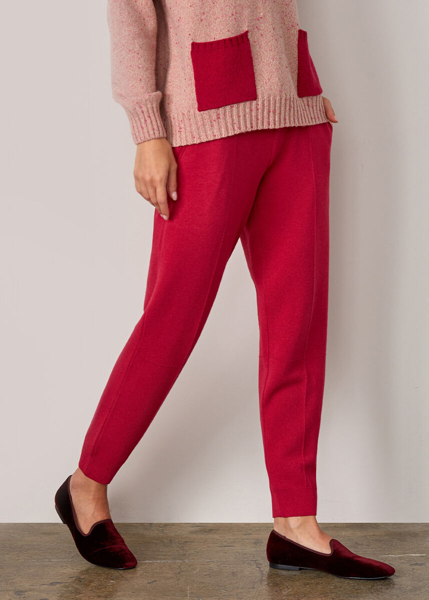 İtalyan İplik Triko Fuşya Jogging Pantolon · 4
