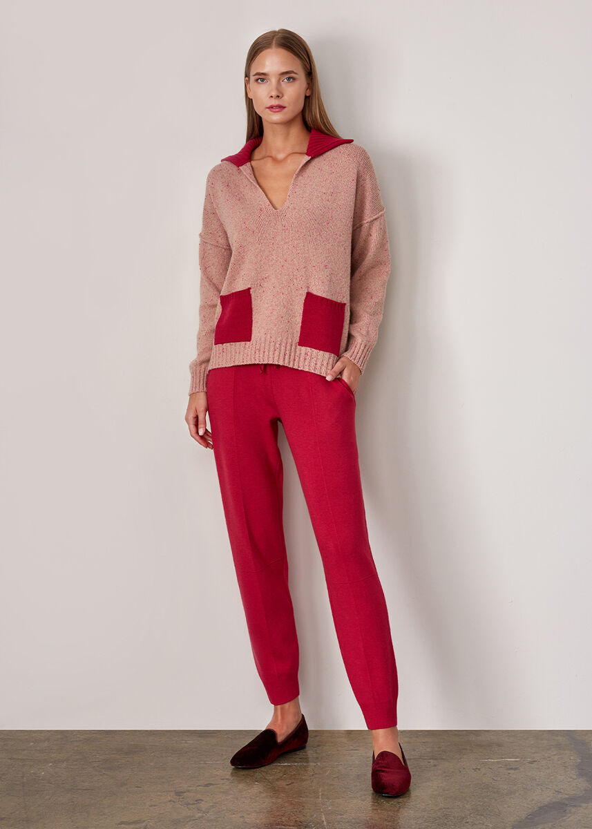 İtalyan İplik Triko Fuşya Jogging Pantolon · 5