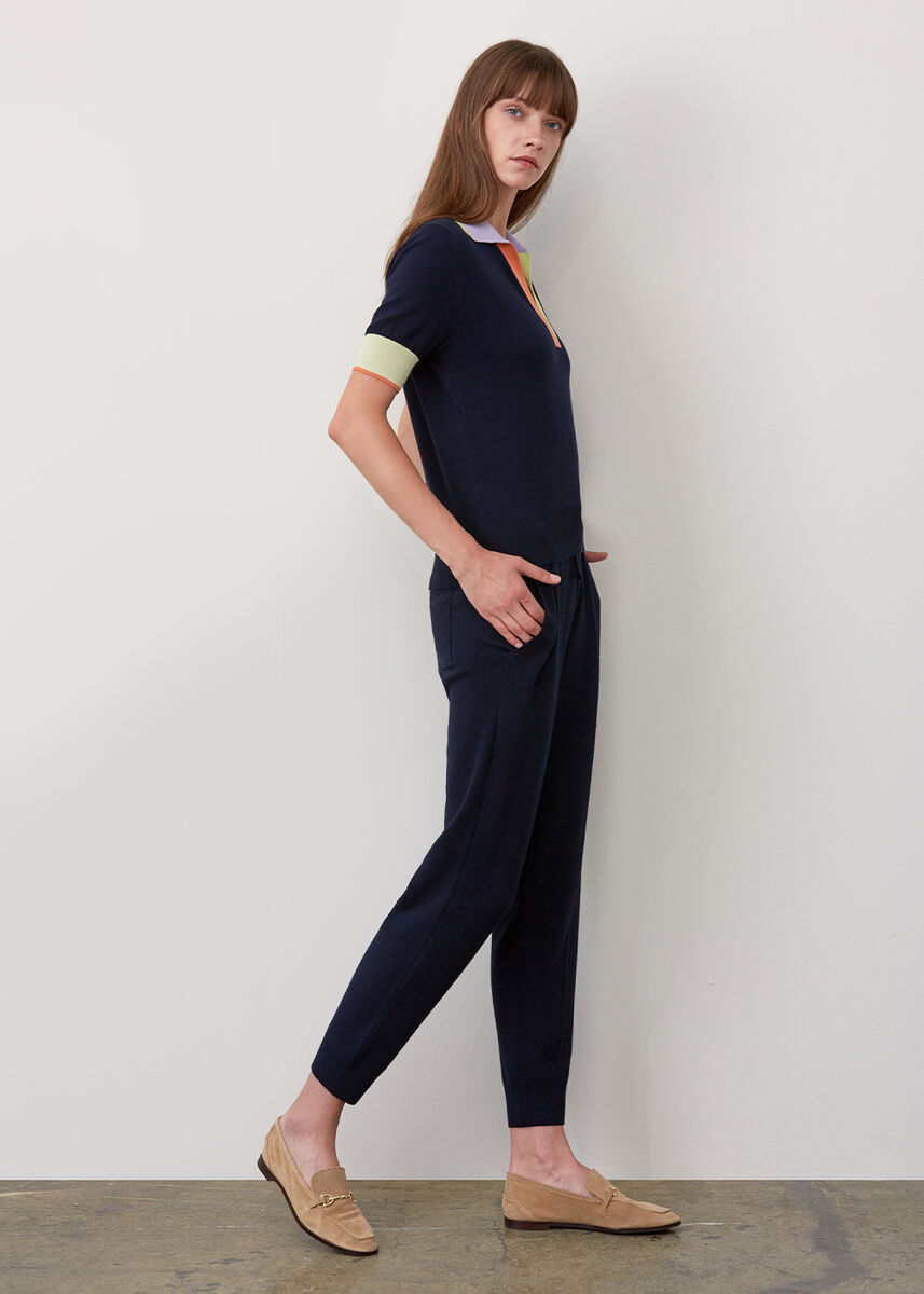 İtalyan İplik Triko Lacivert Jogging Pantolon · 2