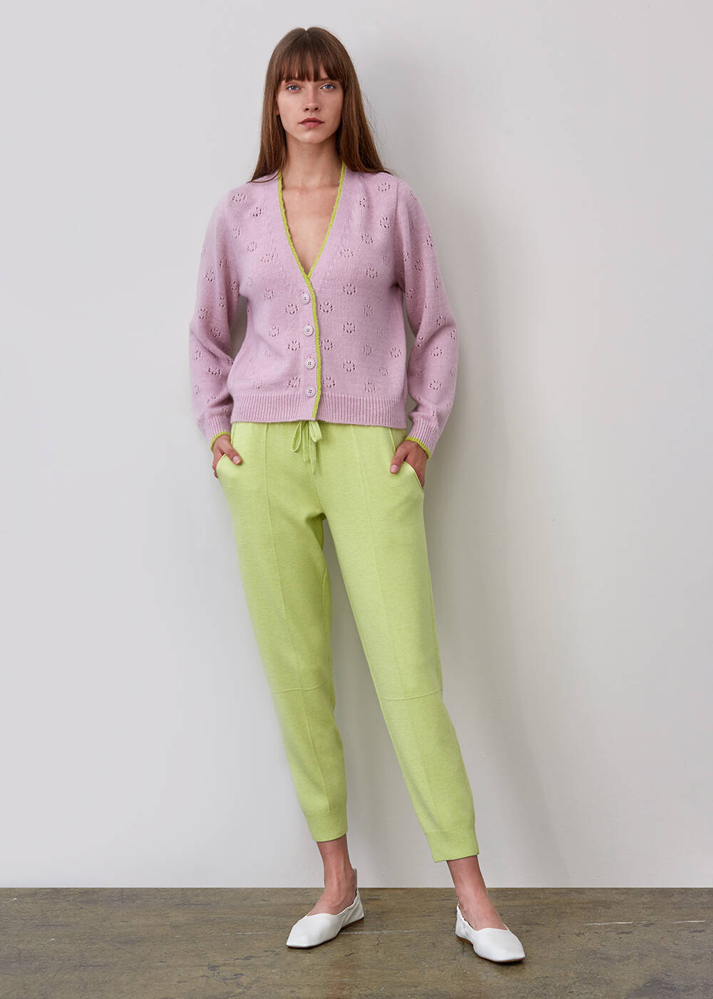 İtalyan İplik Triko Yeşil Jogging Pantolon - 2