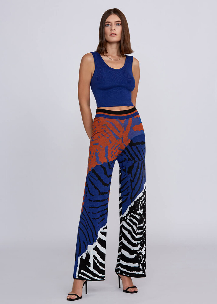 Jacquard Detailed Loose Fit Knit Pant Knitss