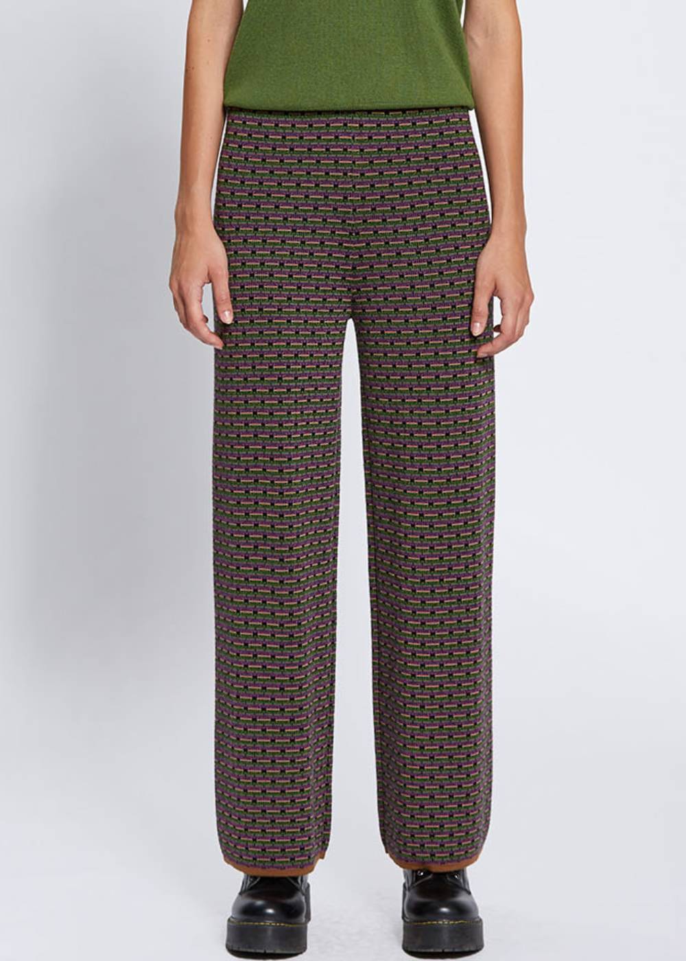 Jakar Desen Merino Yün Triko Pantolon - 2