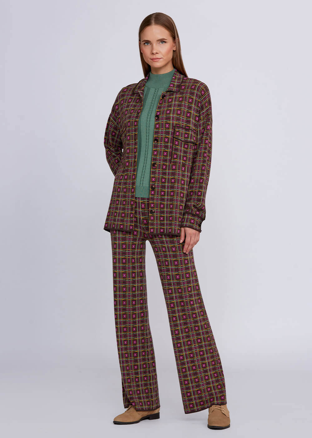Jakar Desenli Triko Pantolon - 2