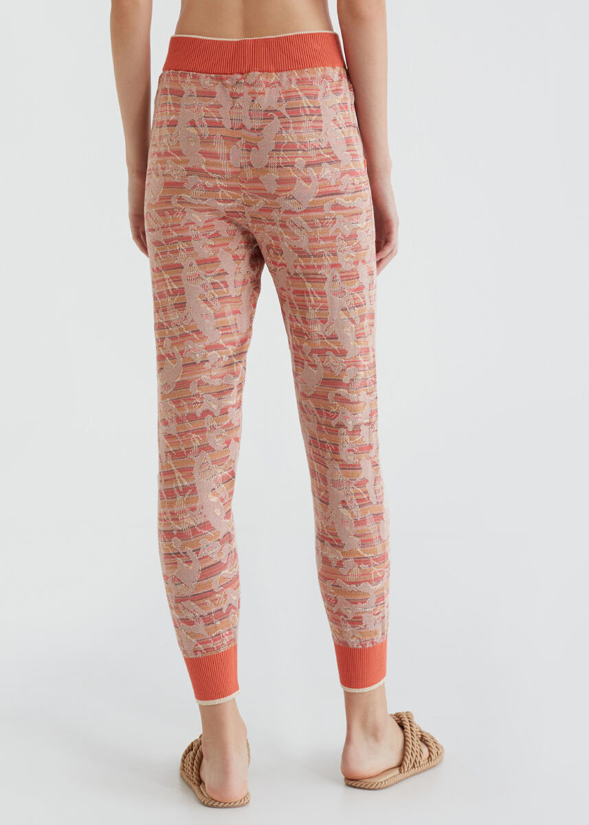 Jakarlı Mercan Rengi Triko Jogging Pantolon · 3