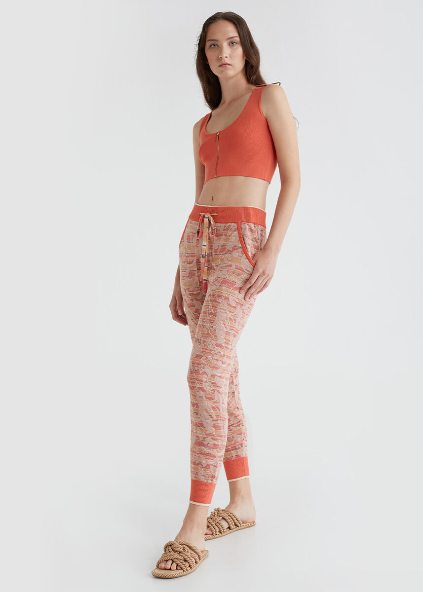 Jakarlı Mercan Rengi Triko Jogging Pantolon · 5