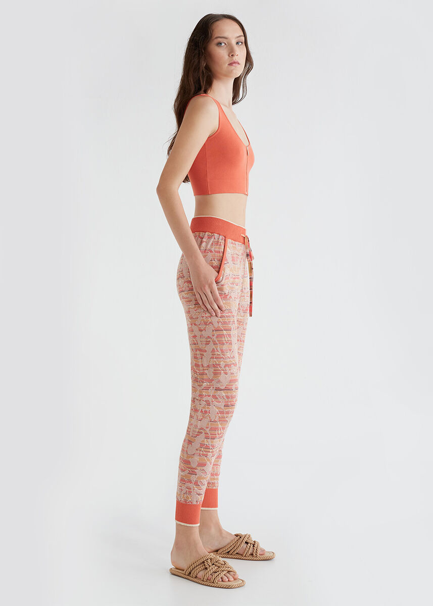 Jakarlı Mercan Rengi Triko Jogging Pantolon · 6