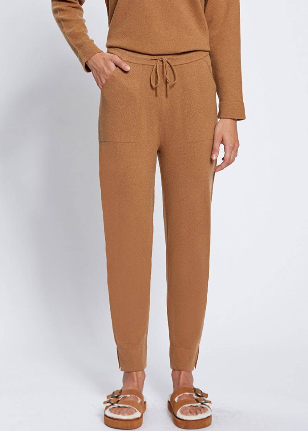 Kaşmir Camel Triko Jogger Pantolon - 2
