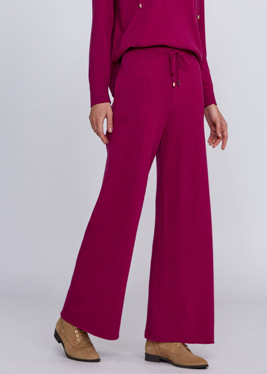 Kaşmir Karışımlı Bağcıklı Pembe Triko Pantolon · 4