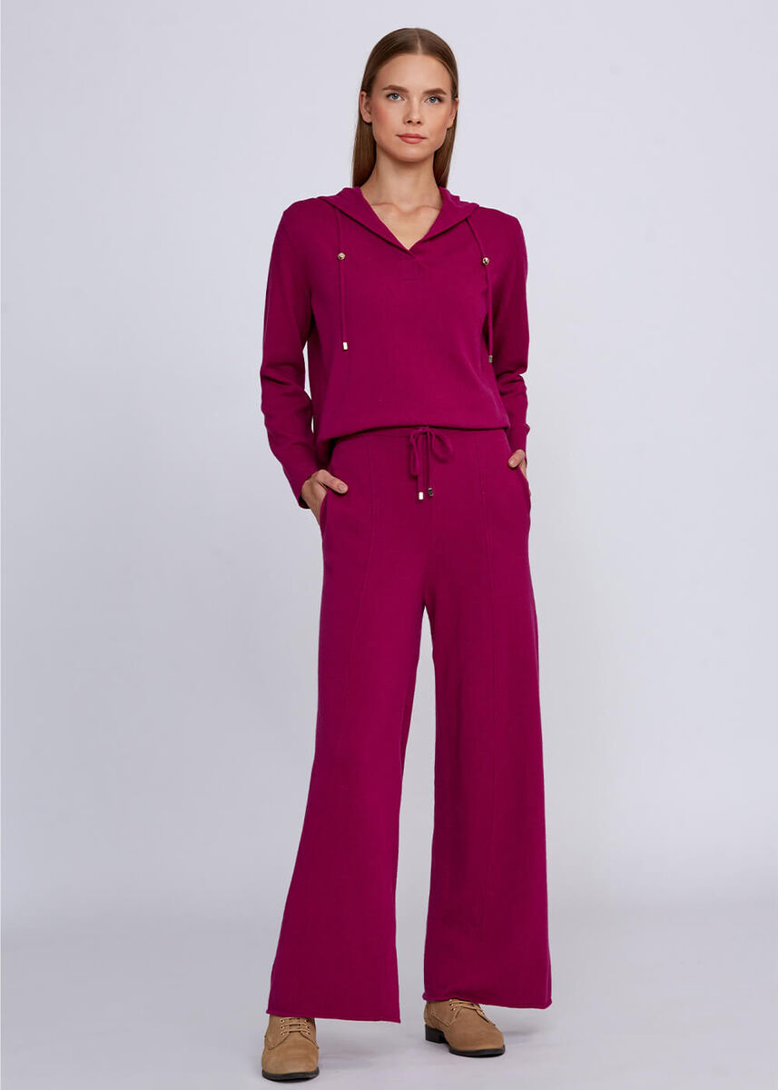 Kaşmir Karışımlı Bağcıklı Pembe Triko Pantolon · 5