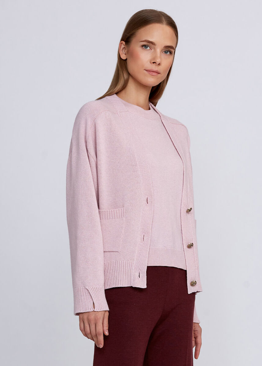 Kaşmir Karışımlı Açık Pembe Triko Hırka · 4