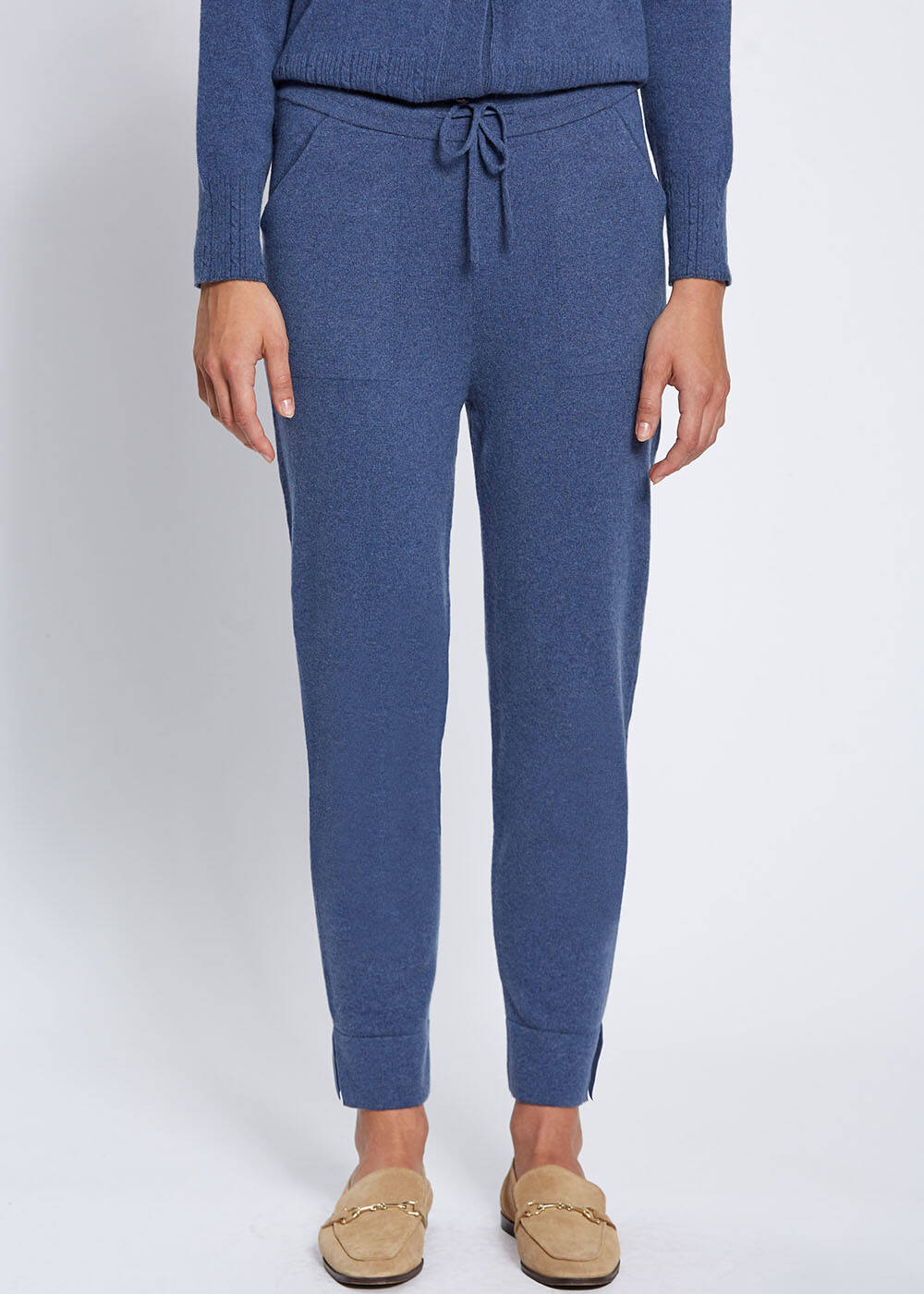 Kaşmir Mavi Triko Jogger Pantolon - 2
