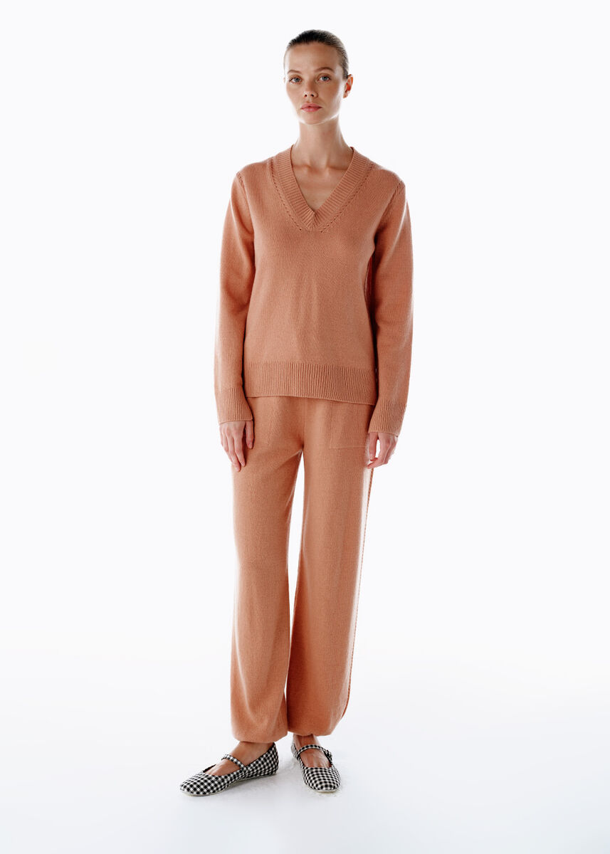 Kaşmir Triko Pantolon Pembe - KNITSS
