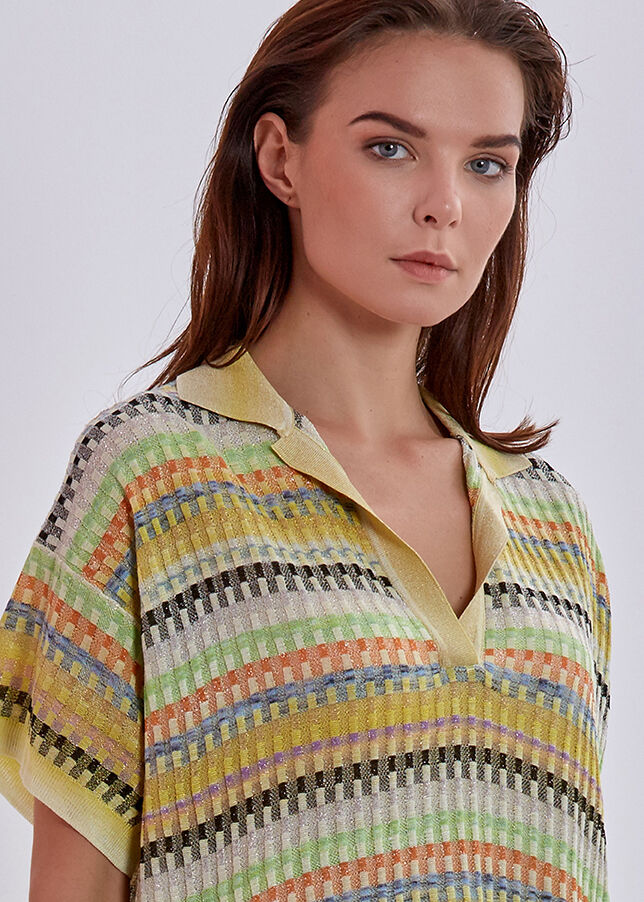 Desenli Polo Yaka Triko Üst · 5