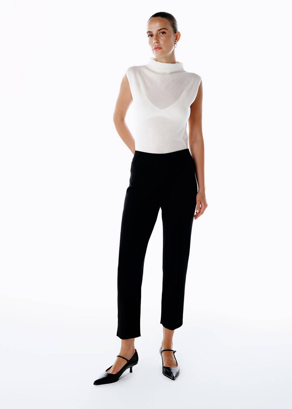 KNIT PANTS BLACK - 1