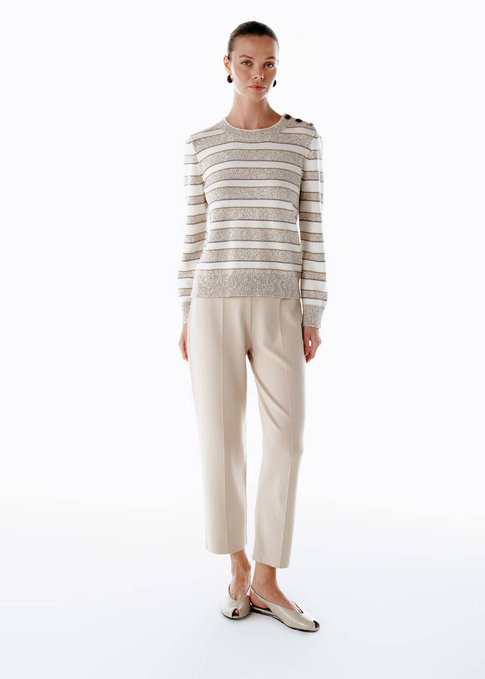 KNIT PANTS LATTE - 1