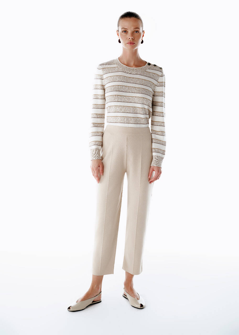 KNIT PANTS LATTE - 2