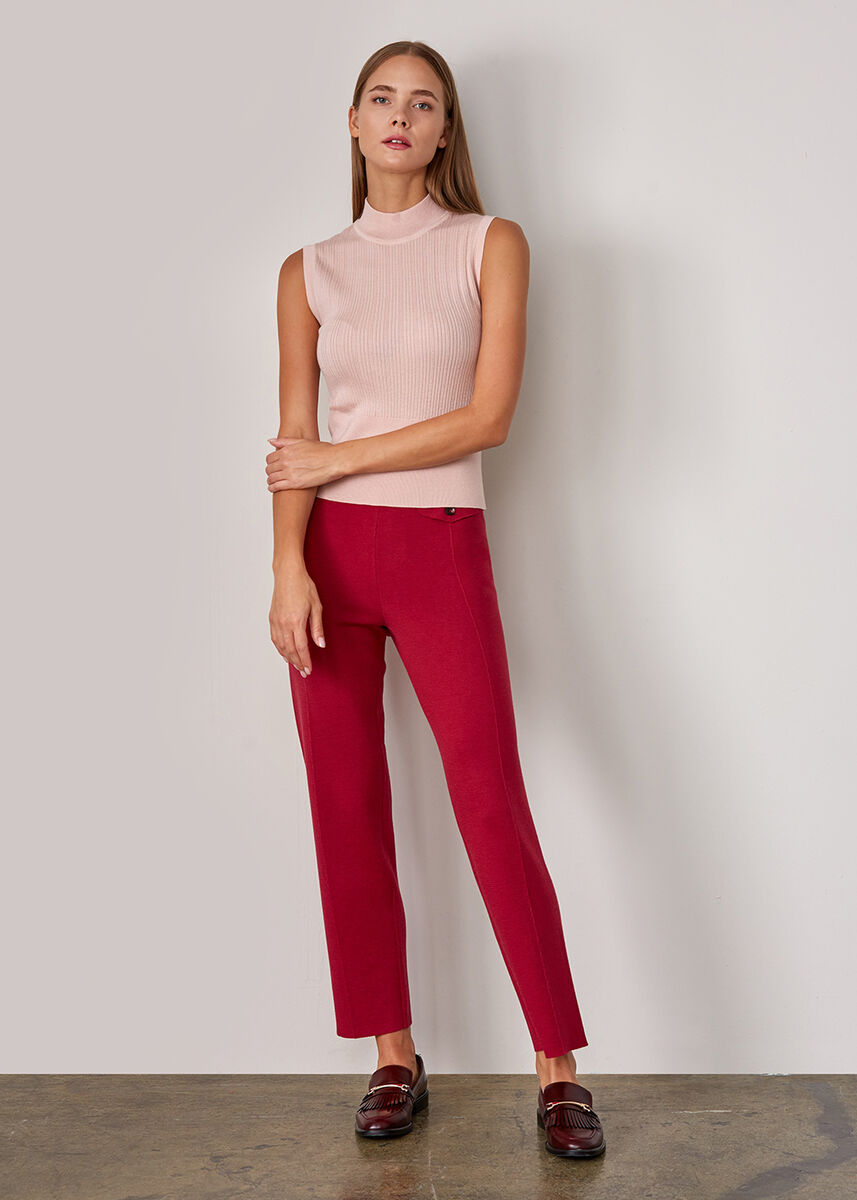 Kolsuz Merino Yün Pembe Triko Üst · 5