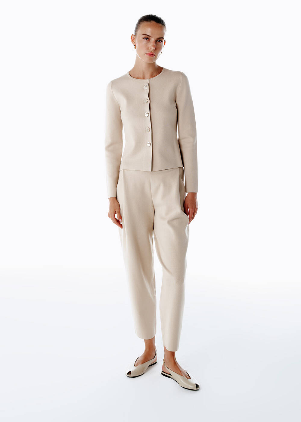 LATTE SLIM FIT KNIT JACKET - 2
