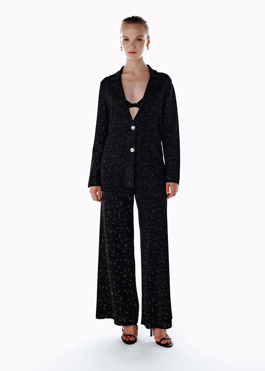 Leopar Desenli Triko Pantolon - KNITSS