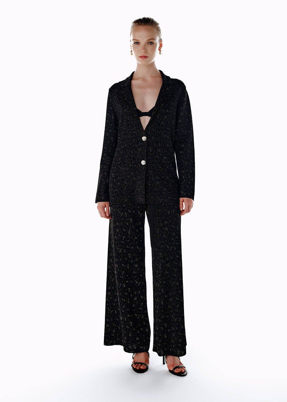 LEOPARD PATTERNED KNIT PANTS - 1