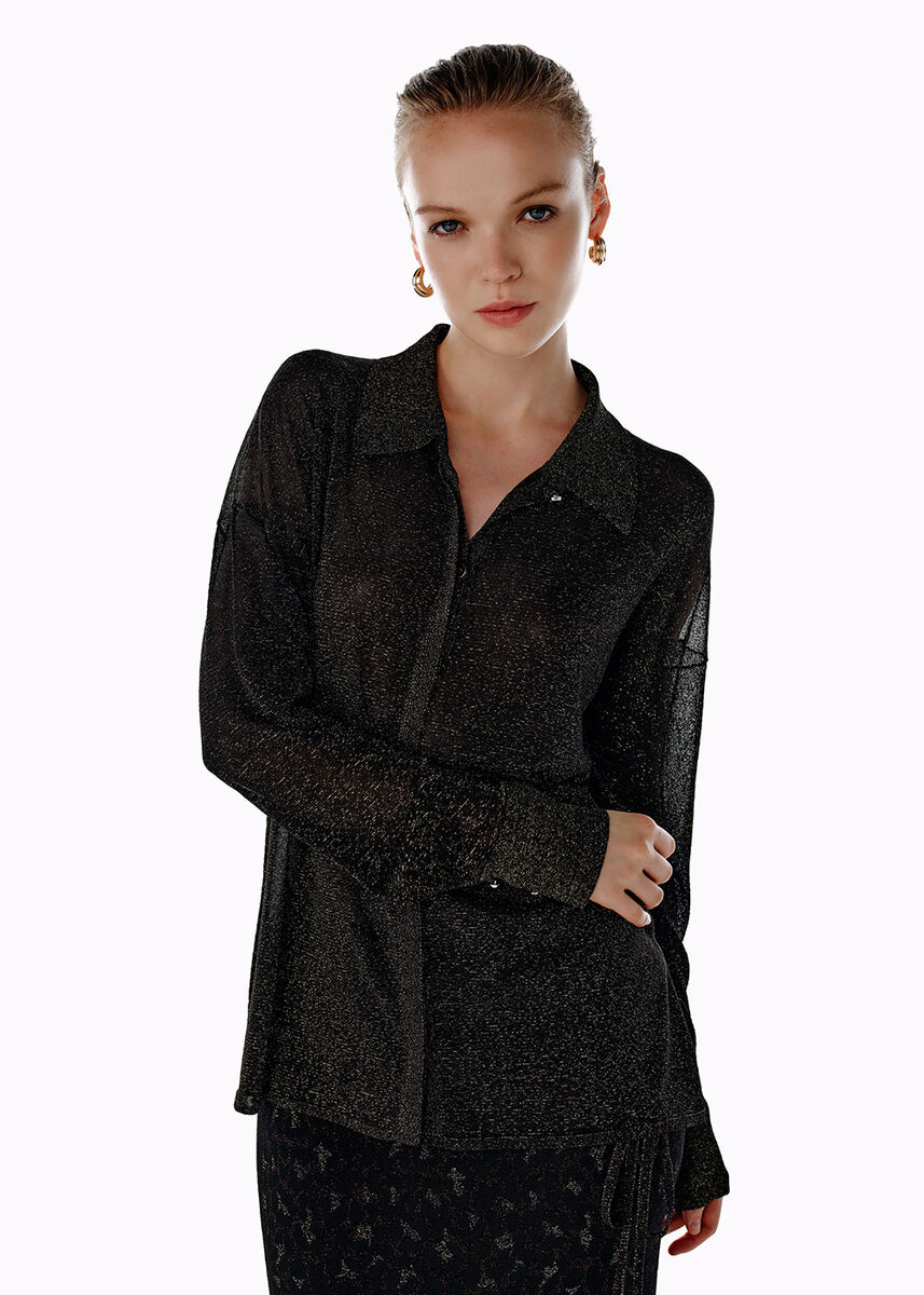 LEOPARD PATTERNED KNIT SHIRT - KNITSS