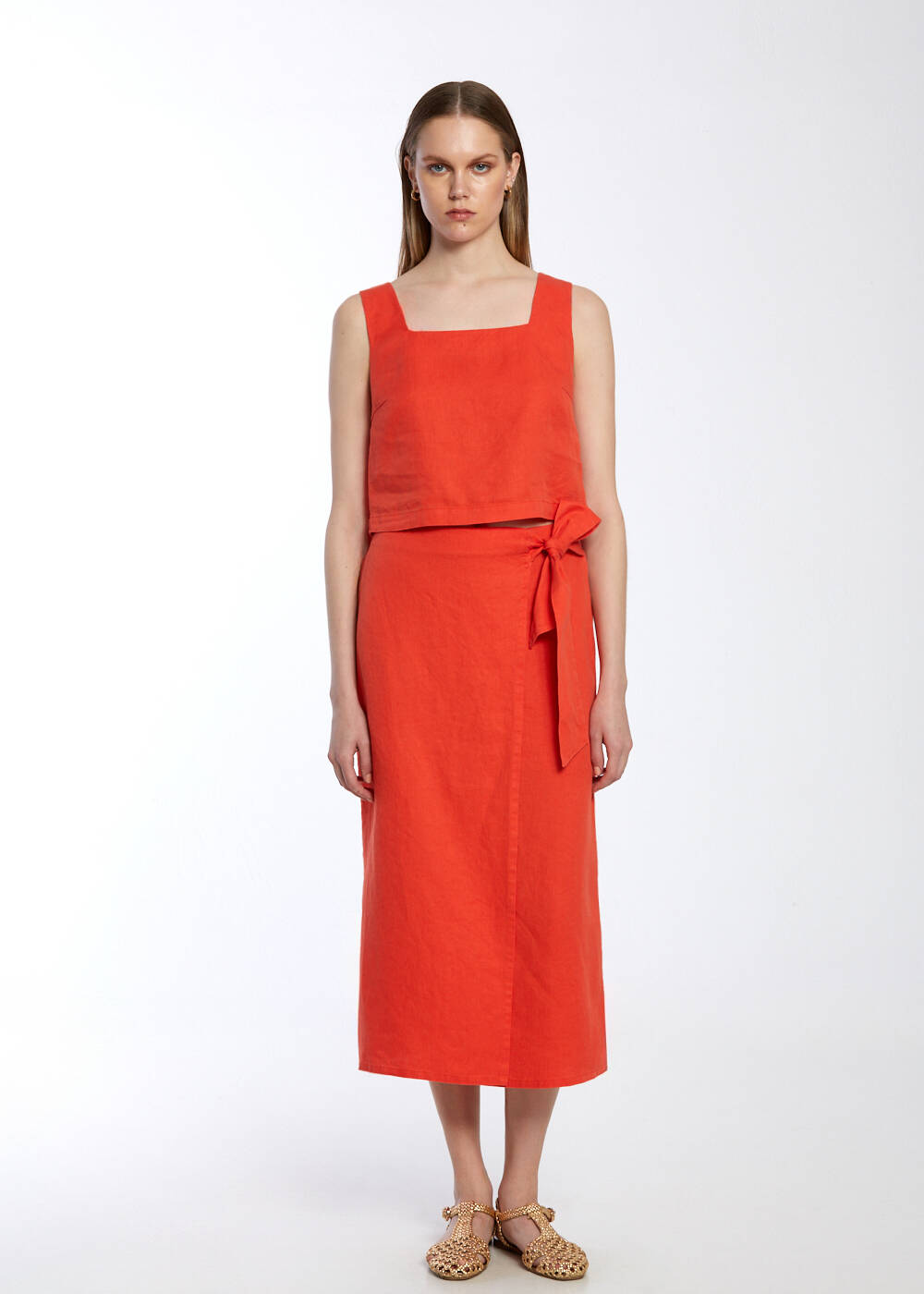 LOBSTER LINEN CROP TOP - 2