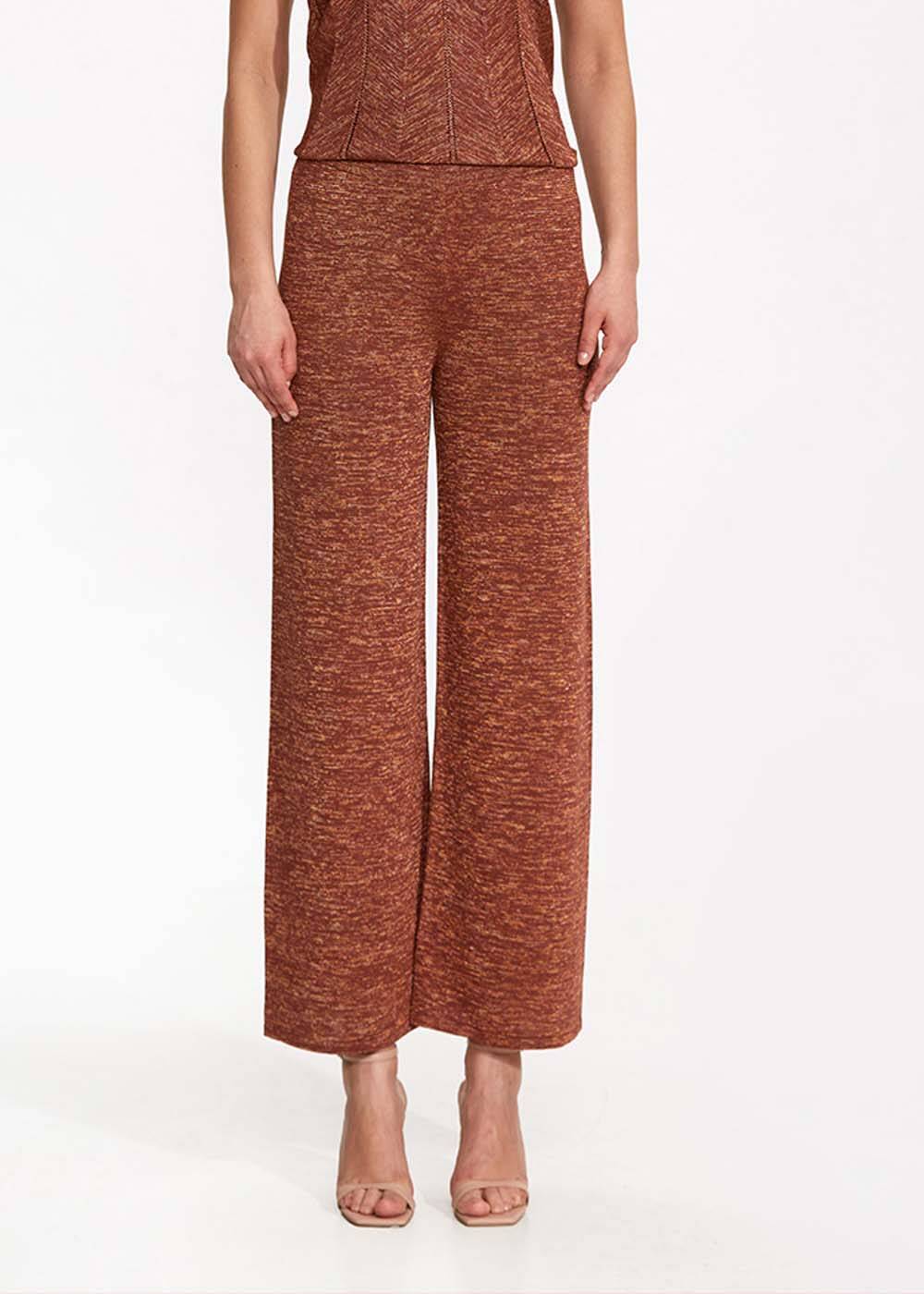 Loose Fit Bronze Knit Pants - 2