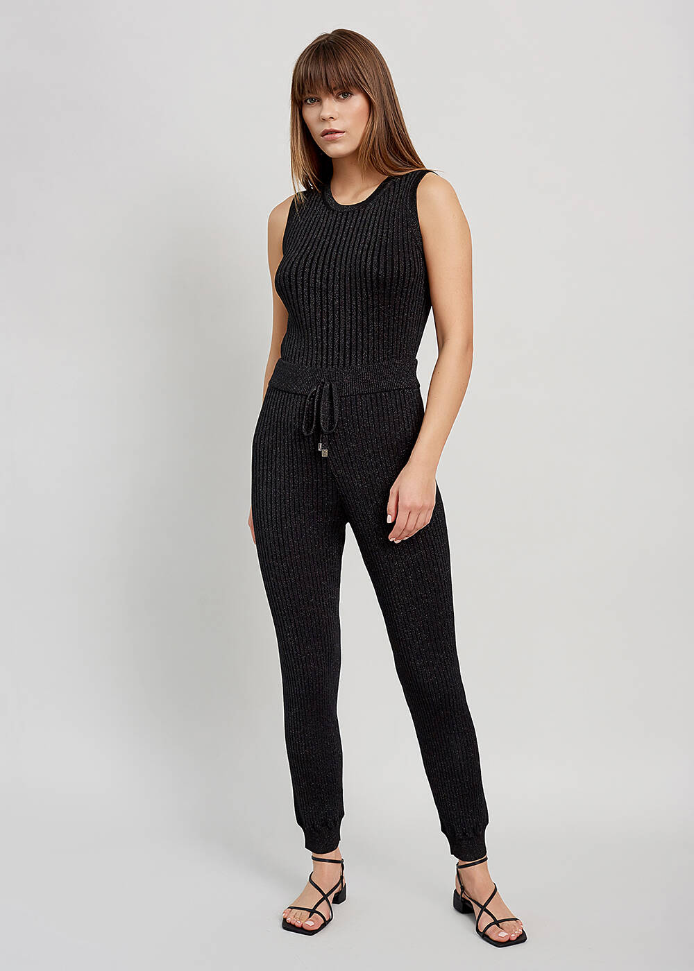 LUREX BLACK KNITTED PANT - 2