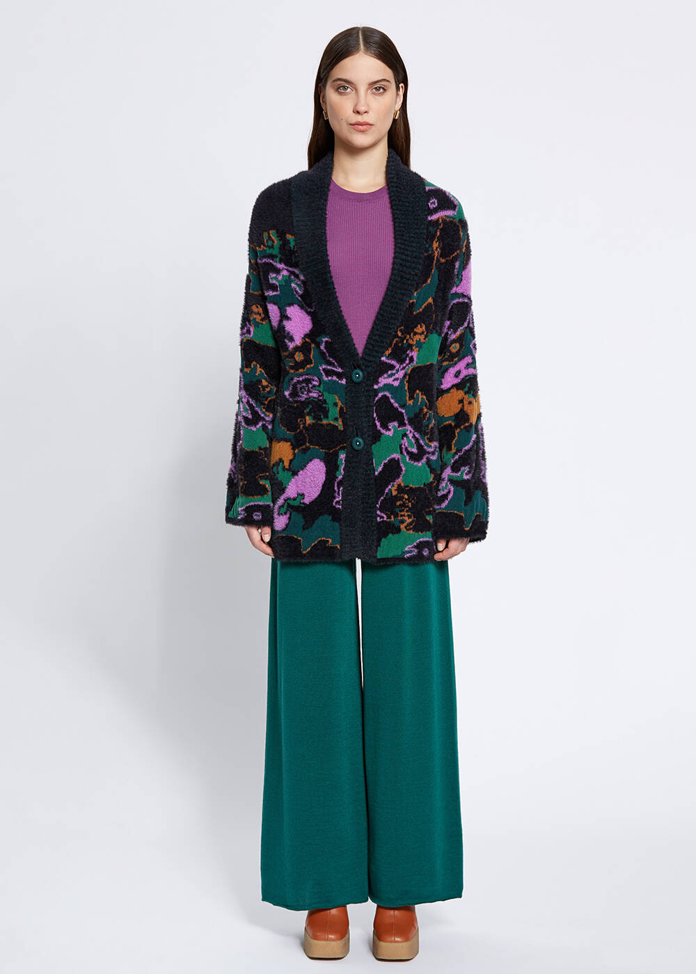 MAGNOLIA PATTERNED OVERSIZE CARDIGAN - 2