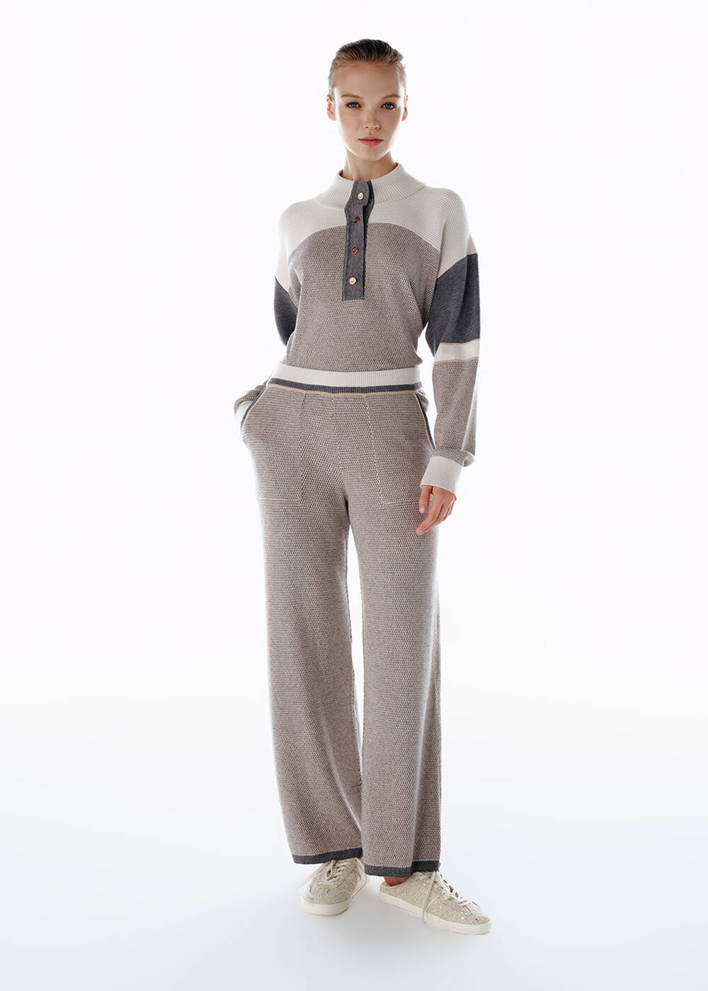 MERINO WOOL BLEND KNIT PANTS - 1