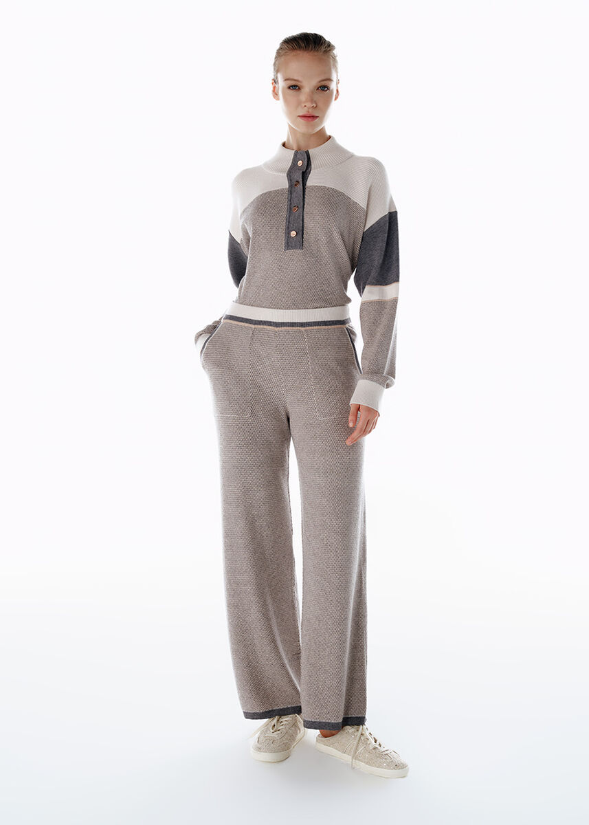 MERINO WOOL BLEND KNIT PANTS - KNITSS