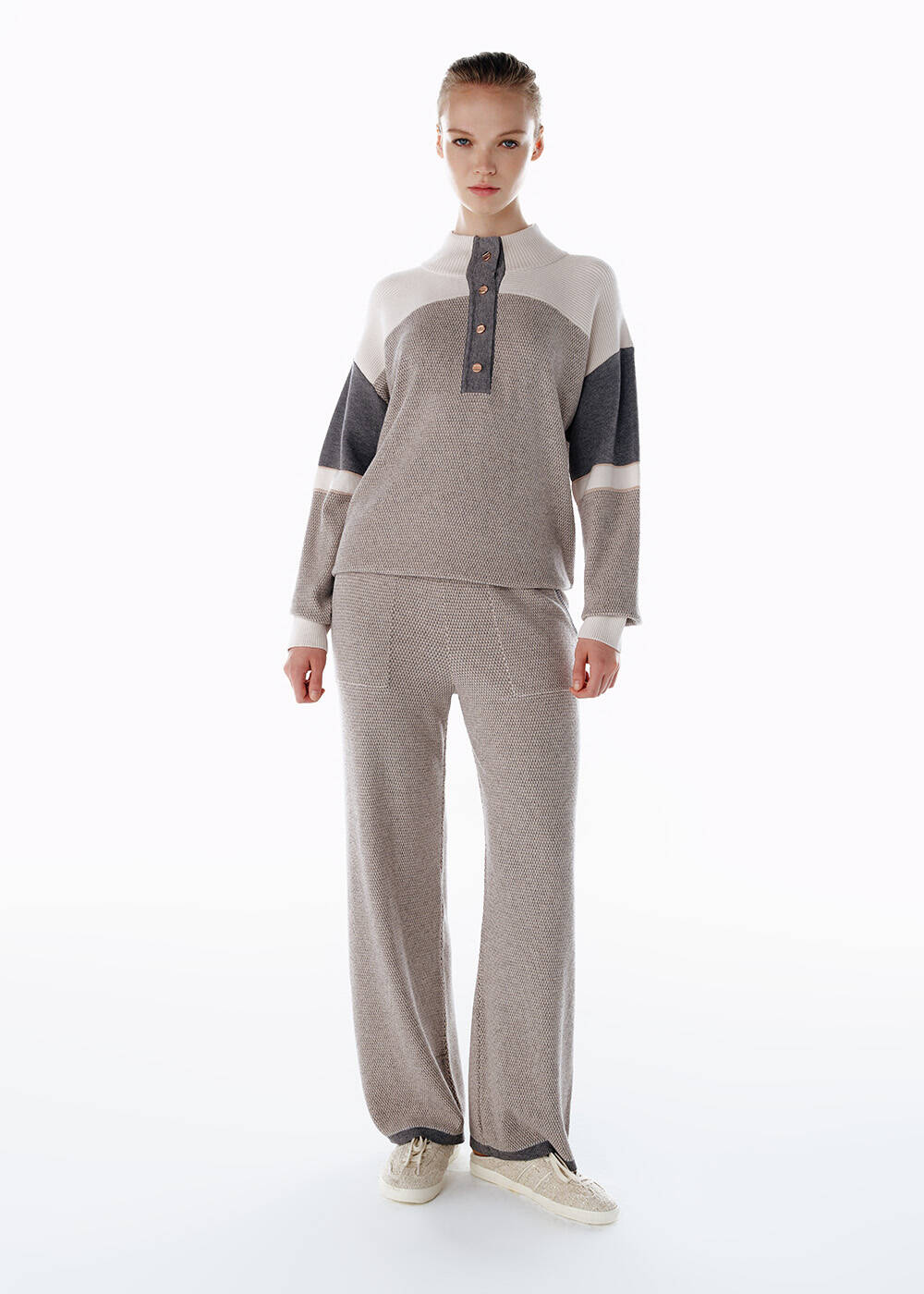 MERINO WOOL BLEND KNIT PANTS - 2