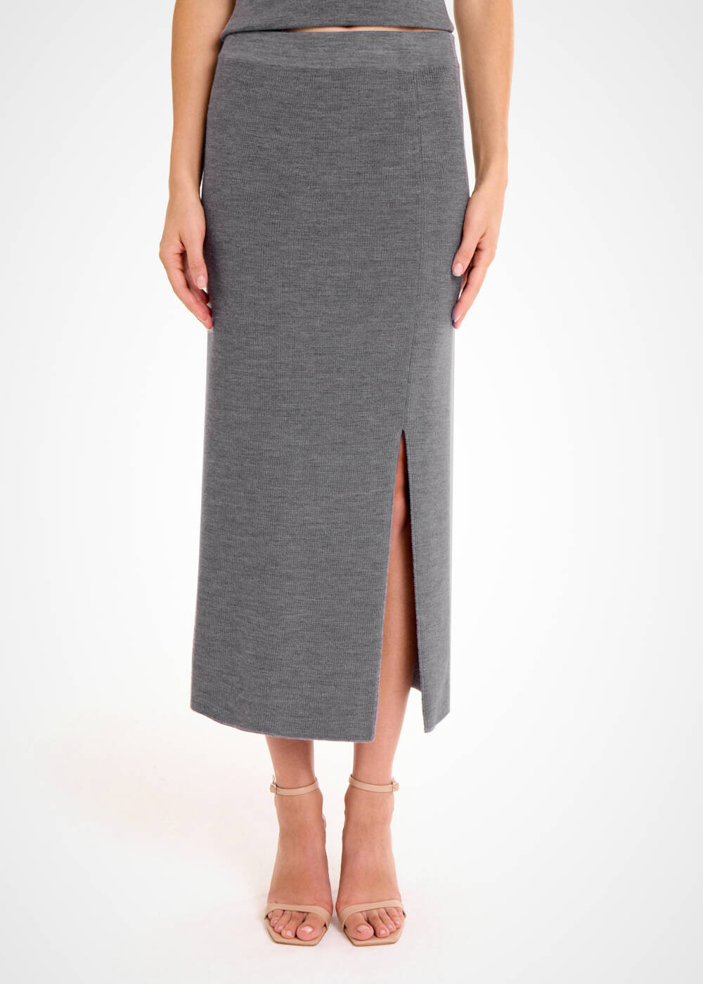 Merino Wool Wool Gray Skirt Piccolo Pleated 100% Merino Mini Skirt