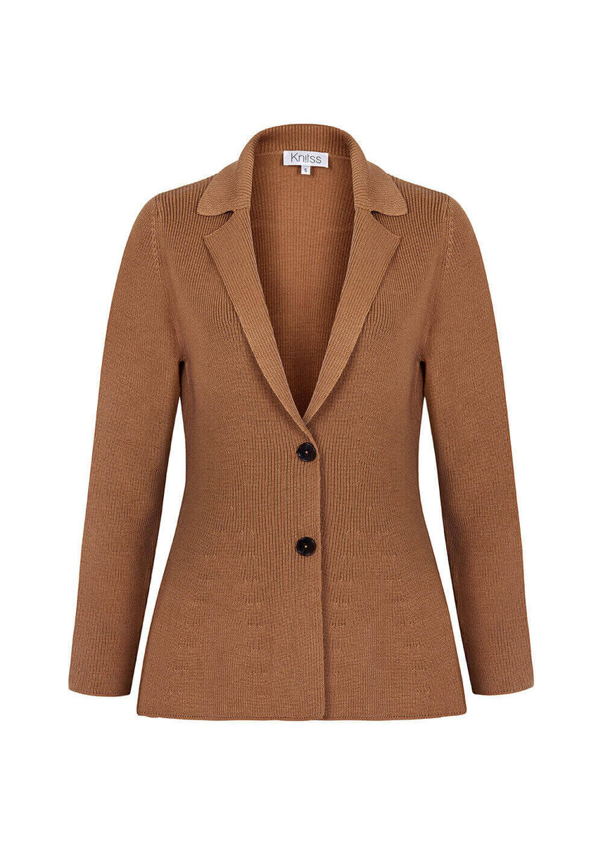 Merino Yün Camel Triko Ceket · 6