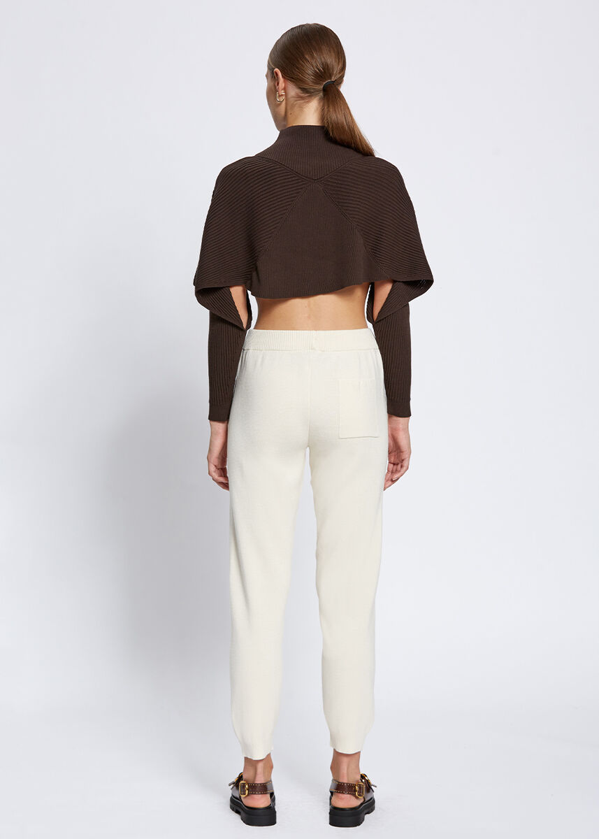 Merino Yün Karışımlı Ekru Triko Pantolon · 5