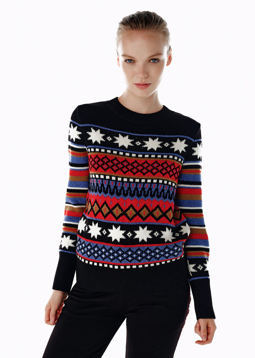 Merino Yün Karışımlı Faır Isle Desen Triko - KNITSS