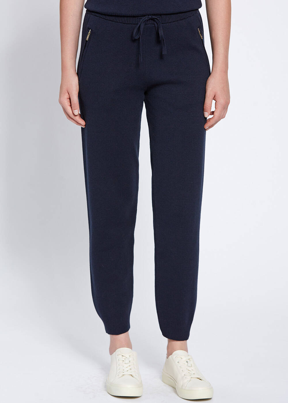 Merino Yün Karışımlı Lacivert Triko Pantolon - 2