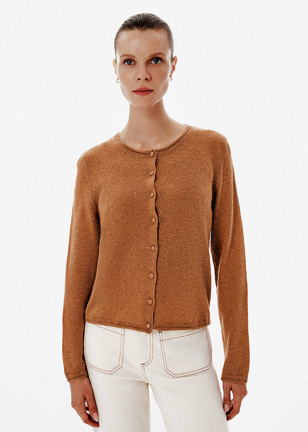 Micro-Sequin Toffee Knit Cardigan - 1