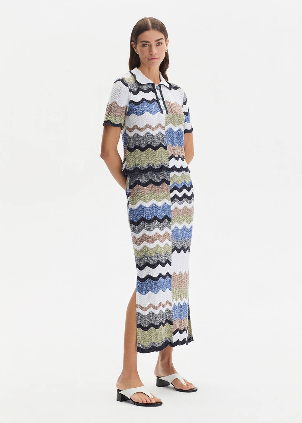MOULINE ORGANIC COTTON MULTICOLOUR KNIT SKIRT - 1