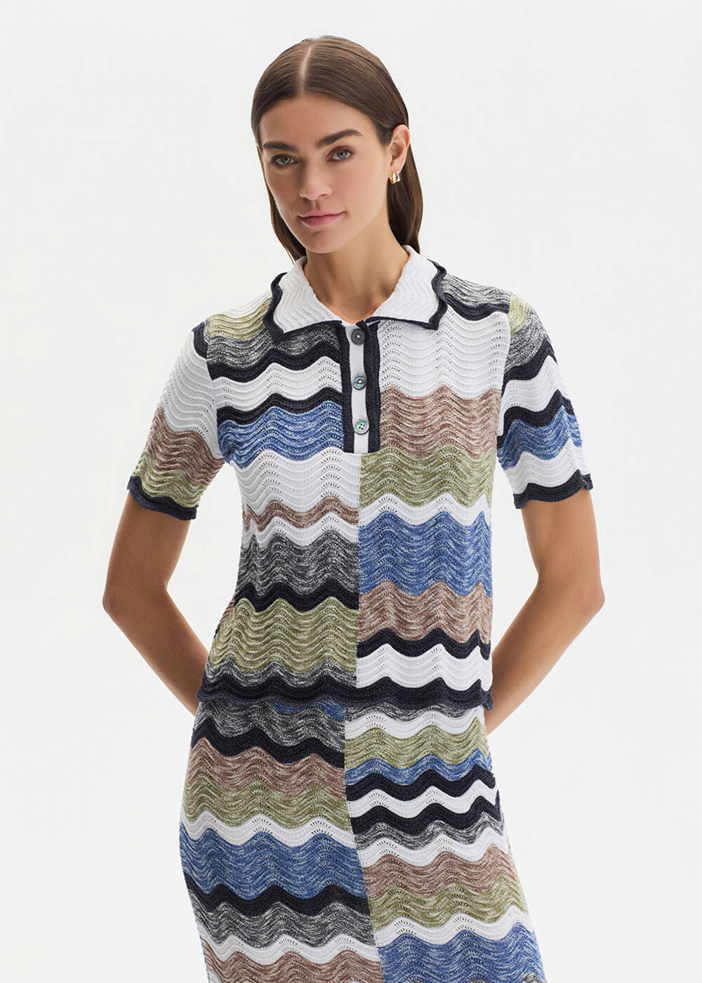 MOULINE ORGANIC COTTON MULTICOLOUR KNIT TOP - 1