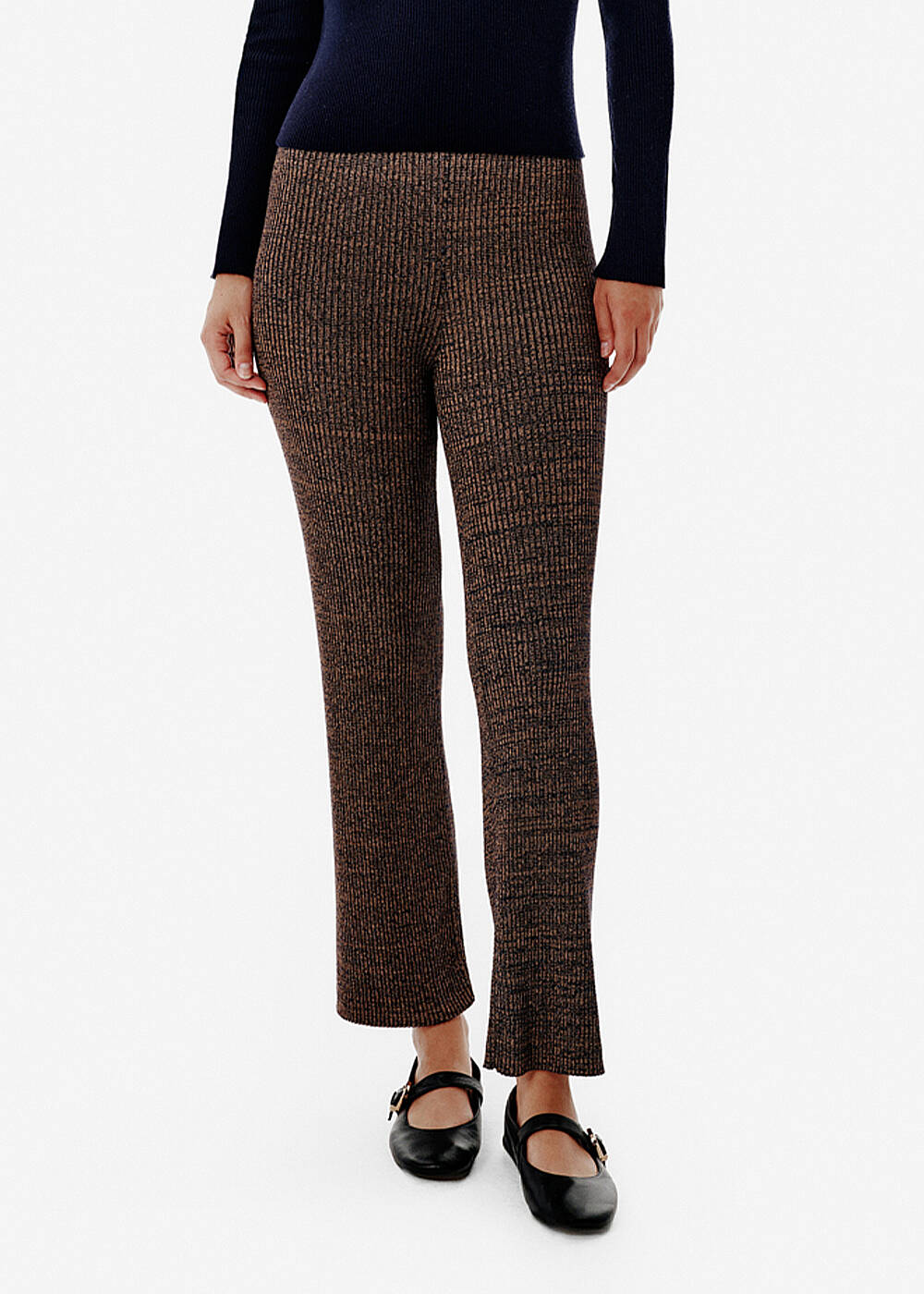 Muline Desen Geniş Paça Triko Pantolon - 2