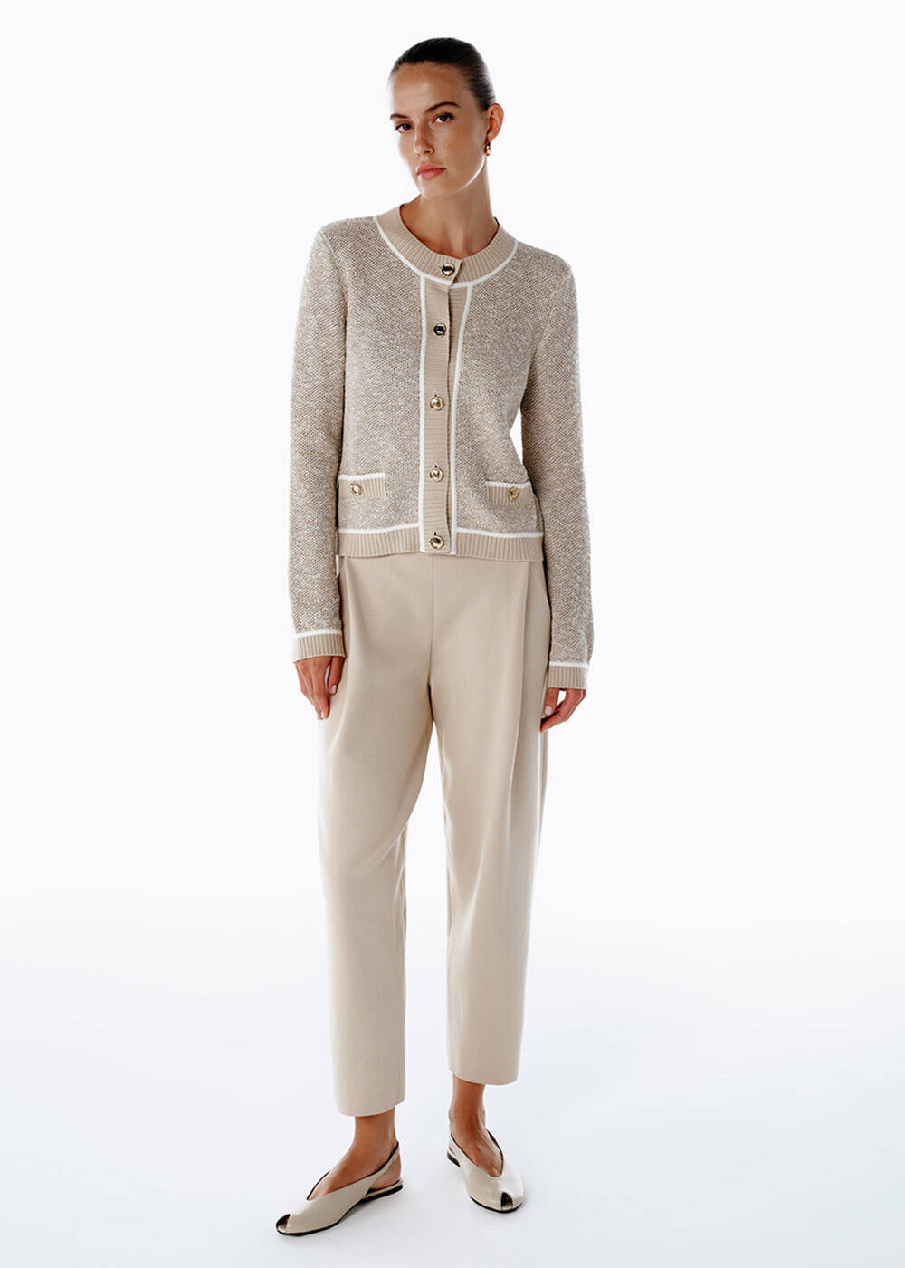 NATURAL MOULINE KNIT JACKET - 1