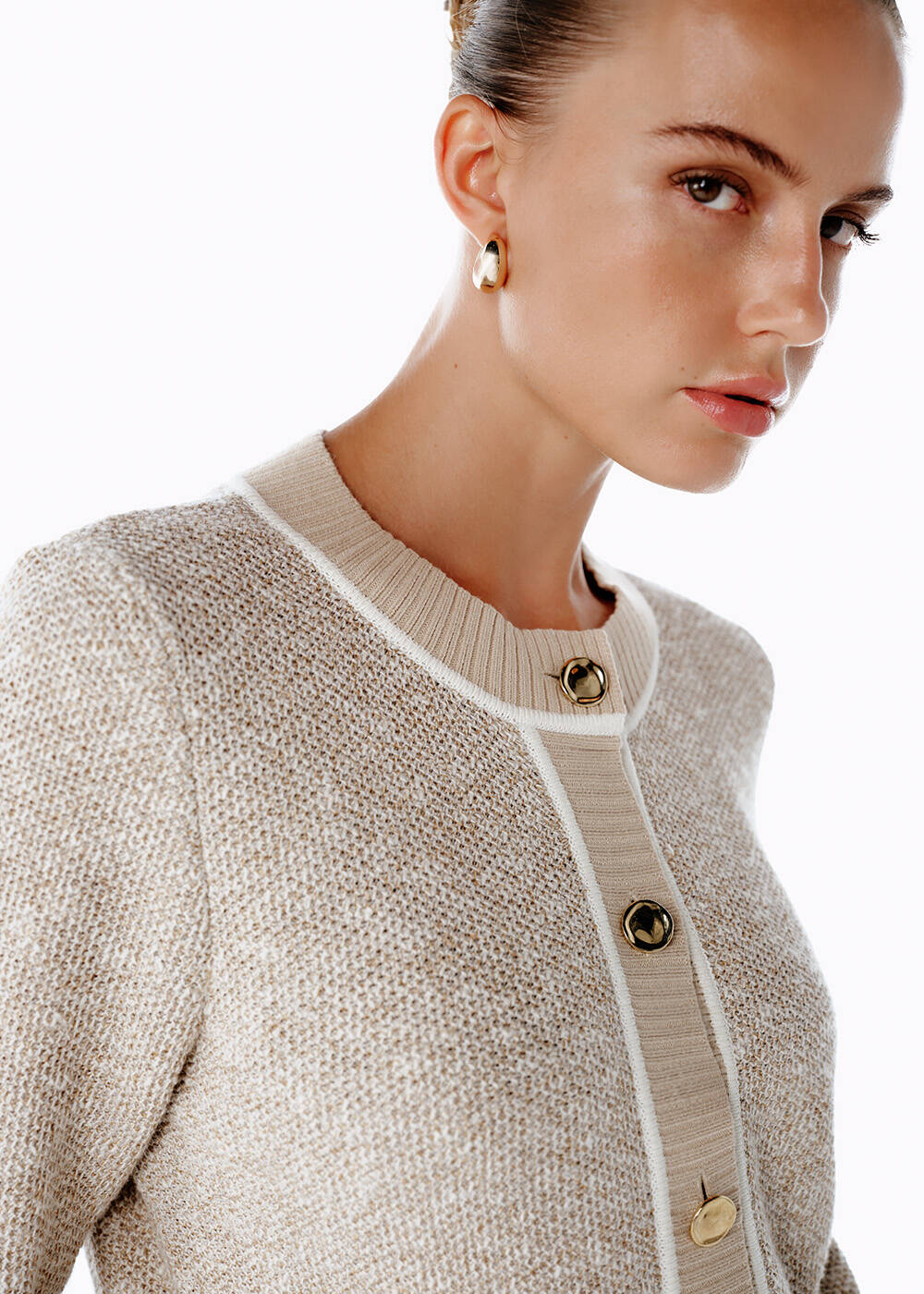 NATURAL MOULINE KNIT JACKET - 2
