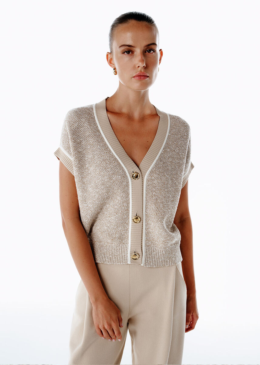Naturel Muline Triko Yelek - KNITSS