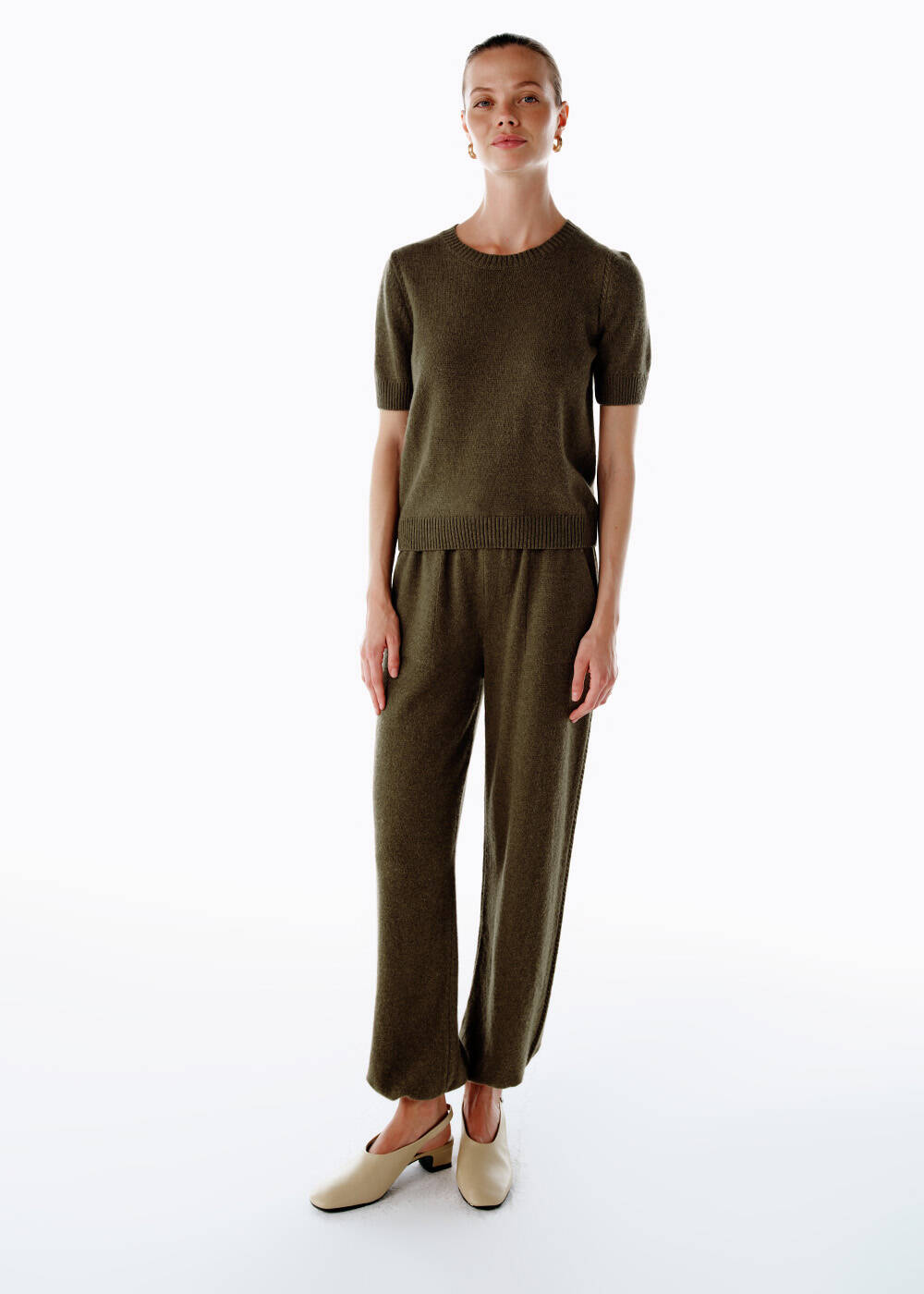 OLIVESTONE CASHMERE KNIT TOP - 2