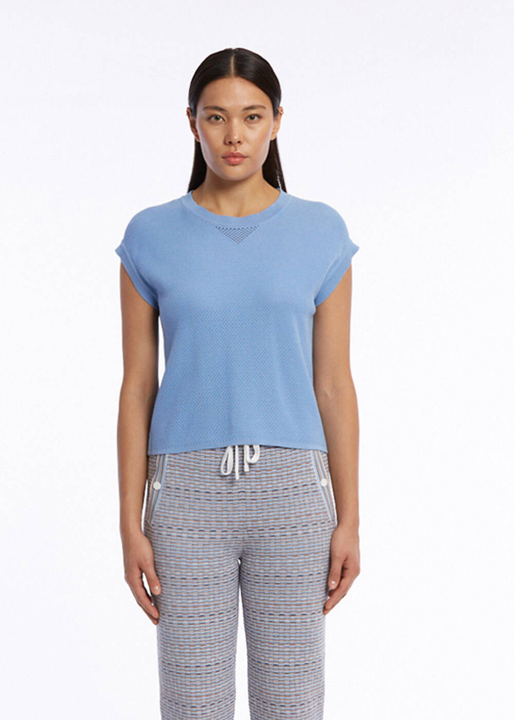 ORGANIC COTTON CORNFLOWER KNIT TOP - 1