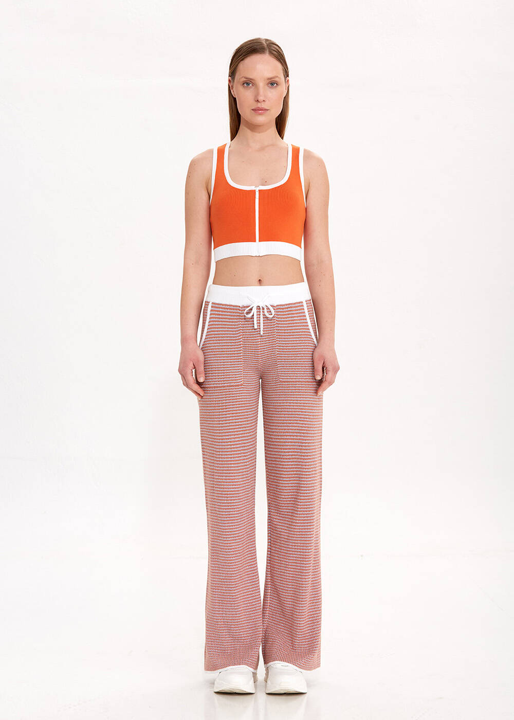 ORGANIC COTTON CROP APRICOT KNIT TOP - 2