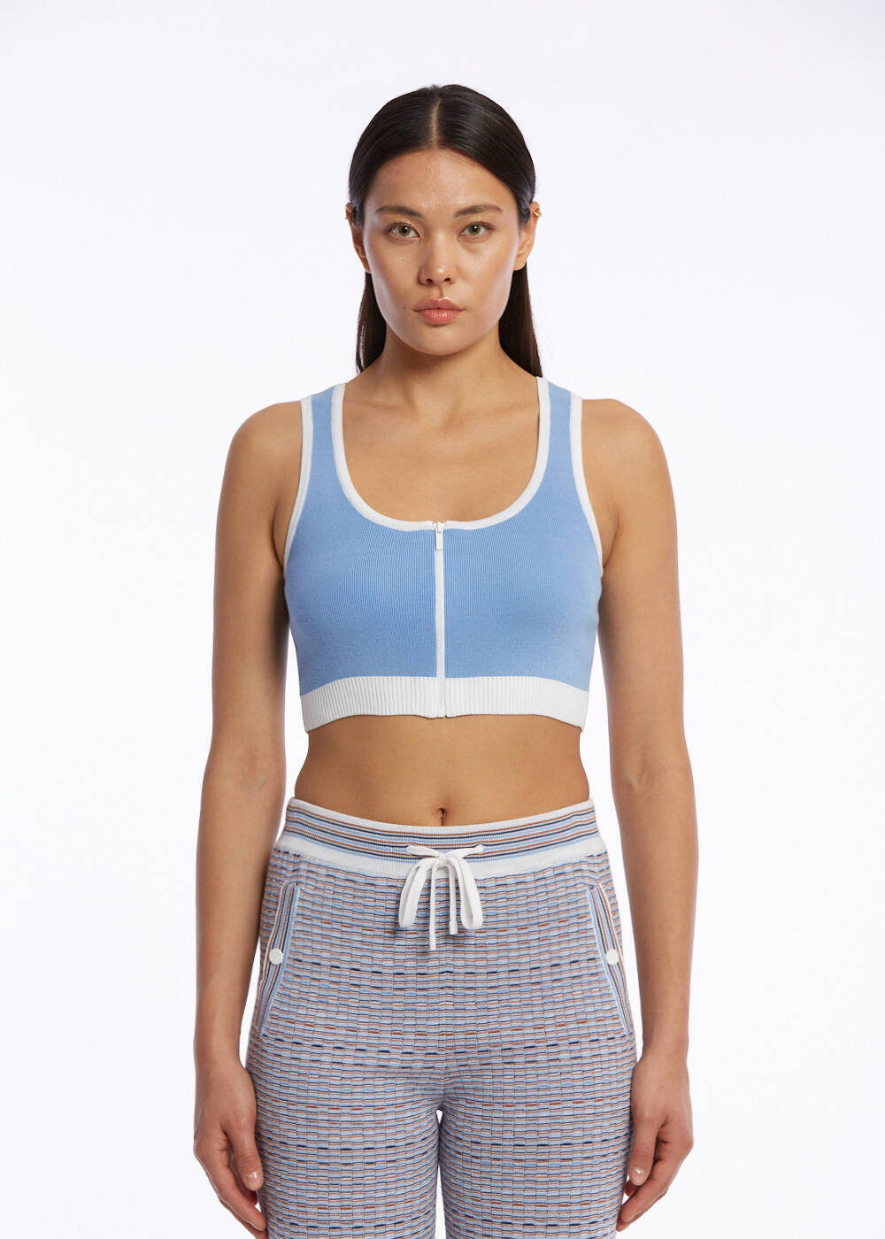 ORGANIC COTTON CROP CORNFLOWER KNIT TOP - 1