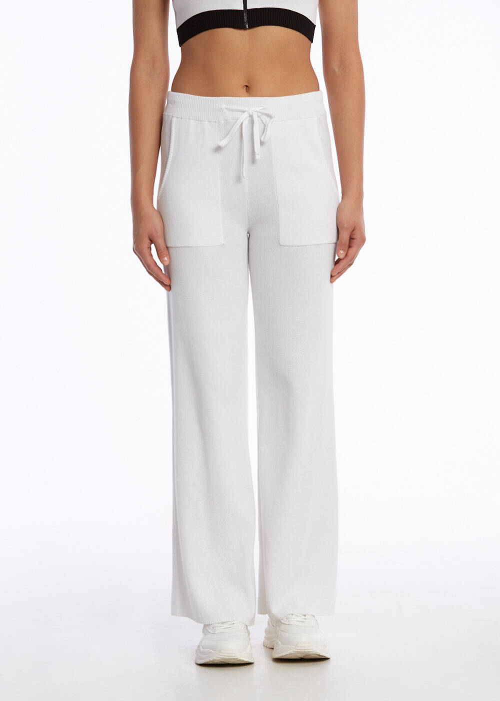 ORGANIC COTTON KNIT PANTS WHITE - 1